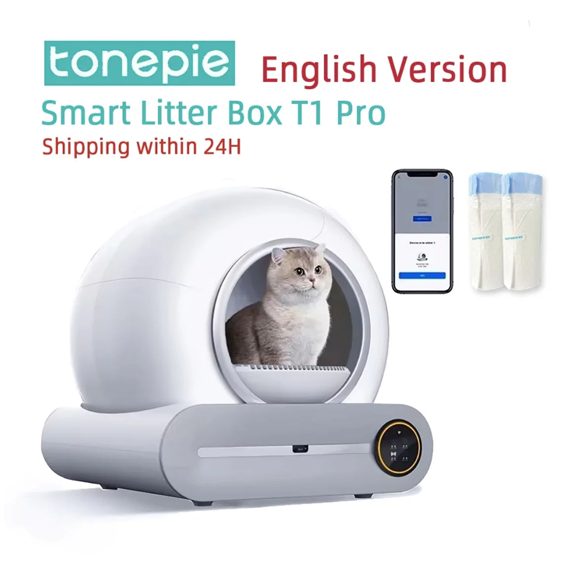 Tonepie 自動スマート猫用トイレ（セルフクリーニング）